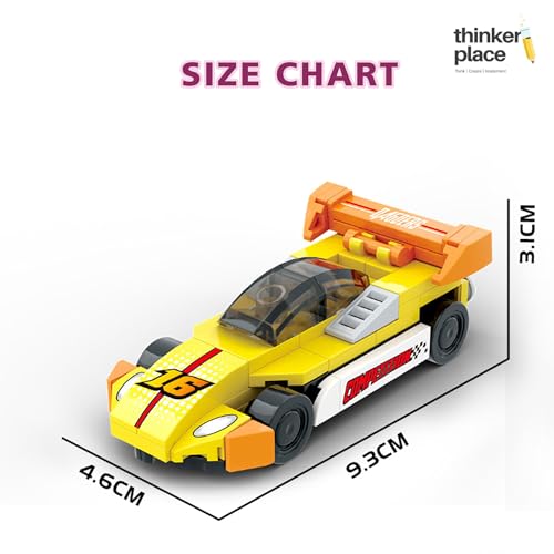 Image of STEM Racing Car Pull Back Building Blocks Set (74Pcs) | DIY Speed Car Toy for Kids 6+ Years (Boys & Girls) | Friction Powered Racing Toy | Creativity & Motor Skills Development
