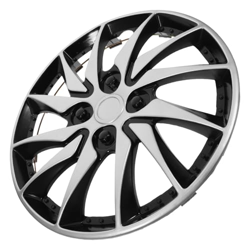 Enjoliveurs 14 pouces pour jante acier cache-moyeu noir argent voiture