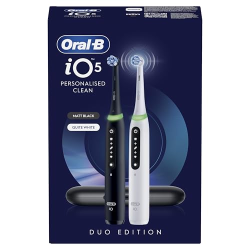 Miniatura 18 de Oral-B Io 5n Cepillos De Dientes Eléctricos Pack De 2 Con Mango Recargable, 2 Cabezales Y Estuche De Viaje, Diseñado Por Braun, Regalos Originales Para Mujer Y Hombre - Negro Y Blanco
