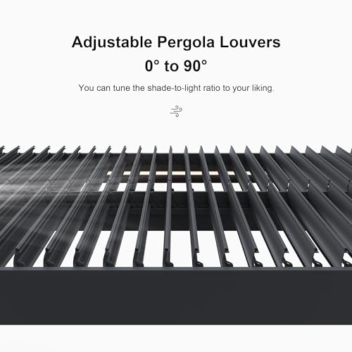 Image of PURPLE LEAF Louvered Pergola 11' x 14' 94AS LED Strip Light Windproof