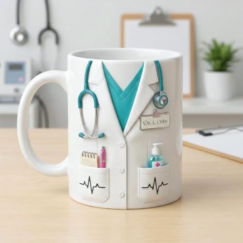 Taza personalizada de cerámica con diseño médico miniatura 2