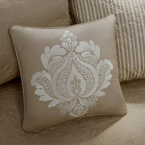 Madison Park Cotton Daybed Cover Set-Double Sided Quilting Classic Cottage Design All Season Bedding with Bedskirt, Matching Shams, Decorative Pillow, 39"x75", Quebec Khaki 6 Piece by Madison Park - Image 8