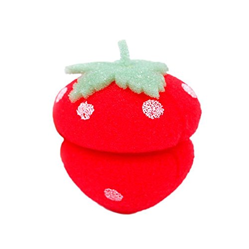 1PC Cute Strawberry Balls Hair Care Soft Sponge Rollers Curlers Lovely DIY Tool
