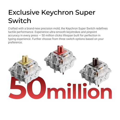 Image of Keychron C3 Pro QMK /VIA Custom Mechanical Keyboard, 8000 Polling Rate Hot Swappable Programmable 87 Keys Compact TKL Layout Gasket Mount, RGB Backlight Wired Gaming Keyboard with Super Banana Switches