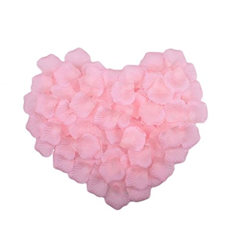 Qingsun Lot de 1000 Pétales en Soie Rose Fleurs, Tissu, Décoration, La Saint-Valentin, Confetti De Mariage Table Baptême pour Décoration de Mariage
