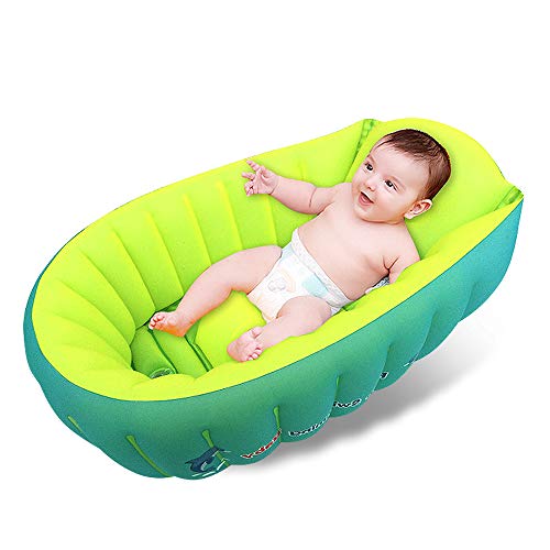 image for relaxing baby Thickened Inflatable Baby Bathtub, Anti- Slip Toddler Ba