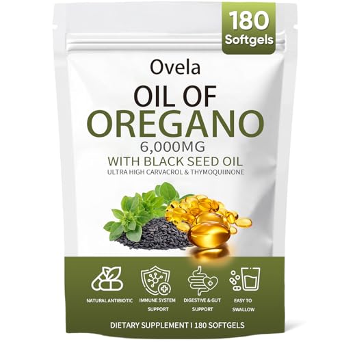 Ovela Oil of Oregano with Black Seed Oil Oil of Oregano Softgels Pure & Natural Supplement Immune Support | Improving Gut Health | Boosts Energy Non-GMO Gluten Free (1)