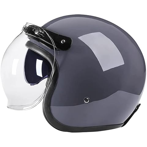 BDTOT fighter pilot helmet 3/4 Open Face Helmet Adults Retro Moped Helmets with Visor, for Motorcycle Racing Jet Pilot Helmet Motocross Vespa Moped Cruiser ECE Approved,L Cover