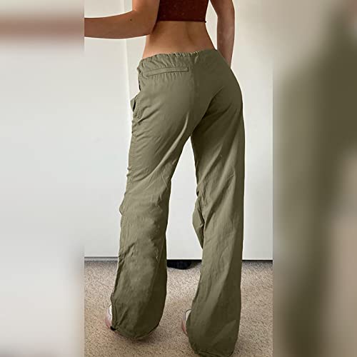Solid Color Y2K Cargo Pants For Women Aesthetics Harajuku Vintage Wide Leg Pants Vintage Retro E-Girl Casual Baggy Loose Fit Low Waist Cargo Pants Trousers Grunge Streetwear #TOP5