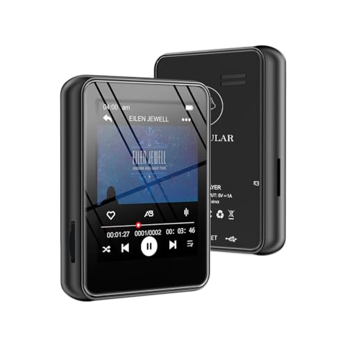 Image of AUDIOCULAR M51 Portable MP3 Player with Bluetooth 5.0, 32GB MicroSD (Expandable to 128GB), 2.4 inch Touch Screen, Voice Recording, Built-in Speaker, Type-C Port, Video Playback, E-Book, Alarm (Black)