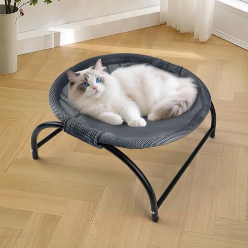 LIFLIX Raised Cat Hammock Bed, Standing Cat Cot with Washable Mesh, Pet Bed for for Kittens,Dark Blue by LIFLIX - Used condition - Image 7