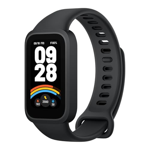 XIAOMI Smart Band 9 Active, Tracker de Fitness Sportif, écran TFT 1,47'' à 60 Hz, 18 Jours, Surveillance du Sommeil et de la santé, 50 Modes Sportifs, étanchéité 5ATM, iOS et Android, Noir