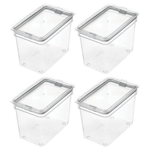 iDesign Small Food Storage Bin with Airtight Lid for Kitchen or Pantry Storage – Set of 4 – Clear