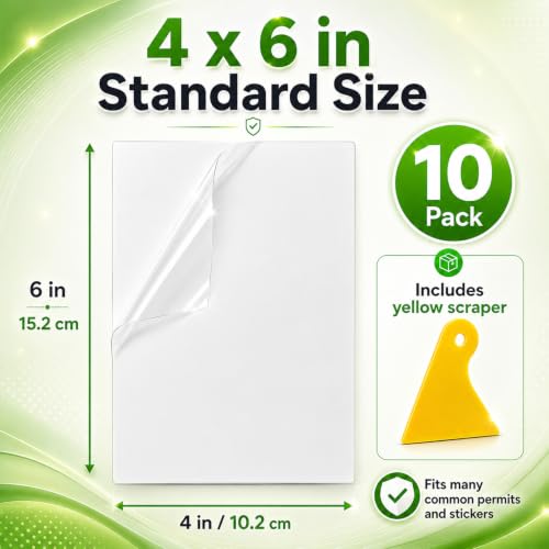 Image of PSLER Sticker Shield Windshield, Static Cling Window Film, 4x6 10 Pack