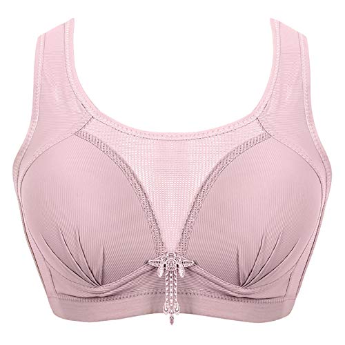 Lace Bras for Women Plus Size, Comfortable Extra-Elastic Wirefree Full Coverage Sports Bra with Padded