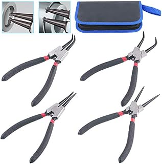 Glarks 4 Piece 7-Inch Internal / External Snap Ring Pliers Set