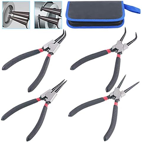 GLARKS 4 Piece 7-Inch Snap Ring Pliers Set Cover
