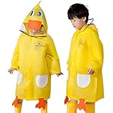 Volunboy Baby Boy Yellow Raincoat Toddler 3D Cartoon Duck Rainwear Kids Hooded Poncho Rain Outwear (Yellow, 3-4T)