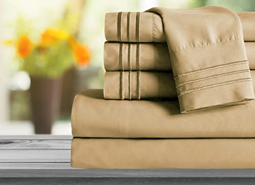 Image of Mocassi Hotel Luxury 1800 Thread Count Bedding Pillowcases Standard Size Set of 2 - Pillow Covers - Pillow Protector - Cooling Pillowcases (Set of 2 Standard /Queen Size, Gold)