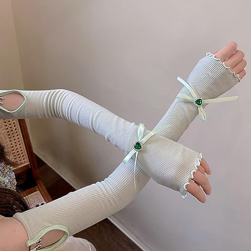 Girls Balletcore Gloves Laciness Knitted Gloves Accessories Leg Warmer For Teens Blingbling Fingerless Gloves3
