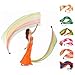 LoveinDIY Silk Poi Chain Belly Dance Poi Streamer Dancing Performance Props - 6 Colors, A