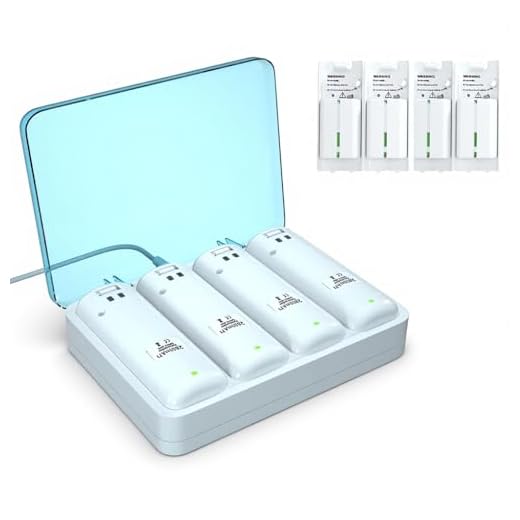 Rechargeable 4 Pack Battery Pack for Wii/Wii U Remote Controller,2800mAh Replacement Batteries and 4 Ports Charger Station for Wii/Wii U Remote Controller Battery Pack,wii Remote Charger-BURFLO