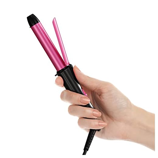 Mini Curling Iron Travel Size, 3/4 Inch Ceramic Mini Hair Curler for Short Hair, Travel Curling Iron Dual Voltage, Keratin&Argan Oil Infuse The Barrel, Travel Size Curling Iron with Storage Bag