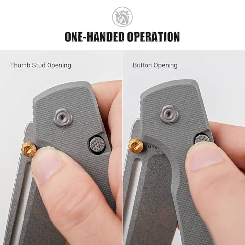 Image of Vosteed Raccoon EDC Pocket Knife - 3.25 inch 14C28N Stonewash Blade, Modified Sheepsfoot - Top Liner Lock, Gray G10 Handle - Surviving Hiking Knives - A2930