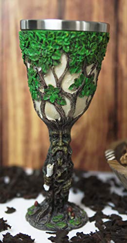 Ebros Gift Myths And Legends Forest Spirit Greenman Ent Deity With Sprouting Tree Of Life Sculptural Wine Goblet Chalice Cup Figurine 6oz