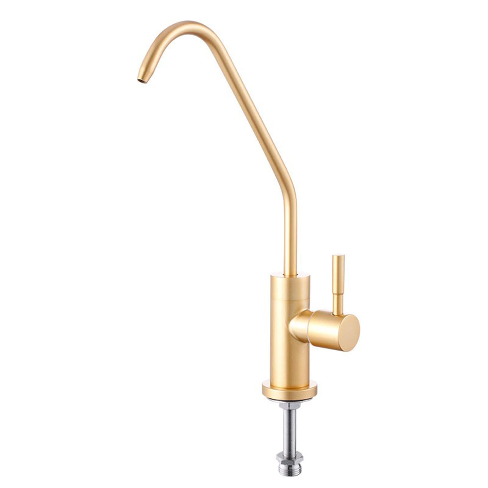 WDSOPK Kitchen Drinking Water Tap Gold Stainless Steel Only Cold Water Water Filter Tap-C (B A)