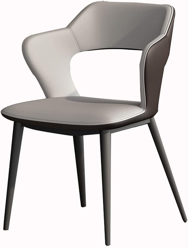Chaise salle à manger imperméable en acier au carbone assise rembourrée design salon moderne