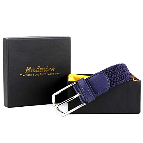 Image of Braided Canvas Woven Elastic Stretch Belts for Men /Women /Junior with Multicolored