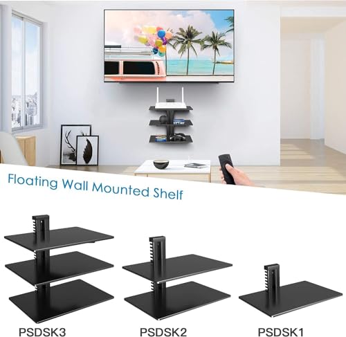 Perlesmith PSDSK3 Floating Wall Mounted Shelf Av Mount Shelf thumb #7