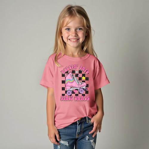 Image of SOFEON First Day of School Shirt for Girls Rollin' Into 1st /2nd /3rd Grade T-Shirt Back to School Skating Graphic Tees Tops