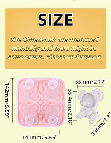 Molde de silicona para cubitos de hielo forma koala 2 piezas miniatura 2