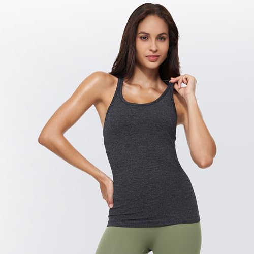Image of sphinx cat Yoga Racerback Tank Top for Women with Built in Bra,Women's Padded Sports Bra Fitness Workout Running Shirts