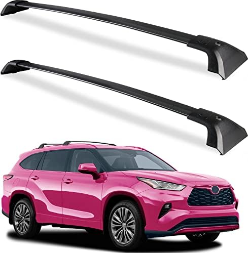 Max Loading 260lb Lockable Roof Rack Cross Bars Fit for Toyota Highlander 2020-2023 with Anti-Theft Metal Lock, Heavy Duty Aluminum Crossbars Rooftop Cargo Bag Kayak Bike Luggage Snowboard Carrier