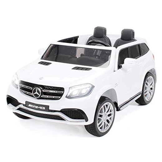 Actionbikes Motors Barn elbil Mercedes GLS63 fyrhjuling läder säte barnfordon barnbil 45 watt 2-sits (vit)