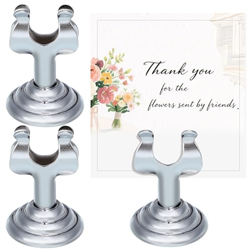 NOLITOY Lot de 3 Porte-Menu en Acier Inoxydable Support de Table U-Forme Fente pour Carte Porte-Numéro de Table Polyvalent pour Restaurant Bureau Mariage et Banquet Finition