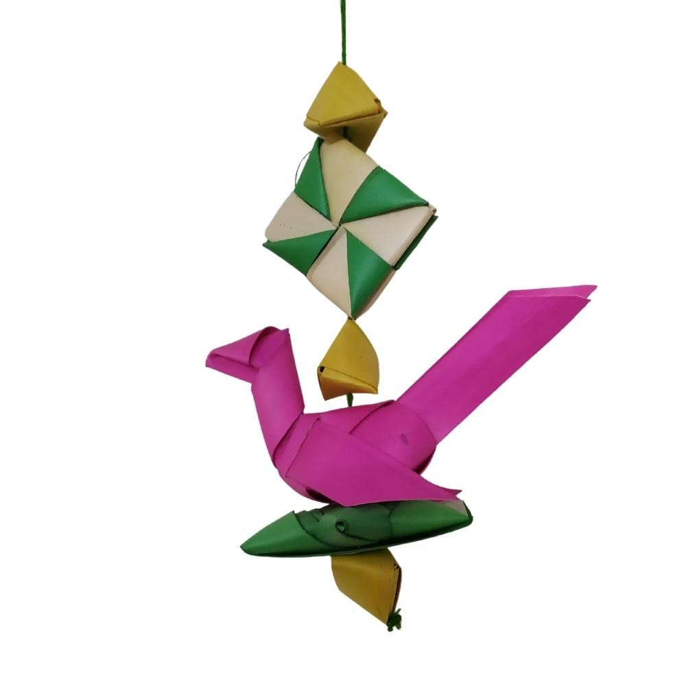 Handmade Palm Leaf Parrots - Set of 2 -3