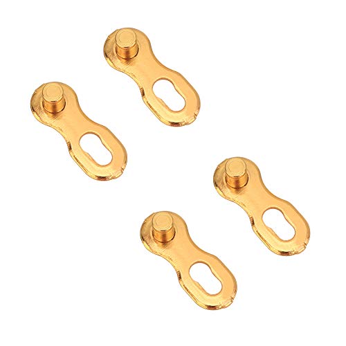 Keenso 2 Pares de Eslabones de Cadena de Bicicleta, Conector de Junta Mágica de Eslabón de Cadena de Liberación Rápida para Bicicleta Resistente para 11 Velocidades (Gold)