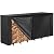 Vailge 8ft Firewood Rack Cover, Heavy Duty Waterproof Oxford Outdoor Firewood Storge Cover with Zipper and Openable Front Flap, Cover Only,96''*23''*46'',Black
