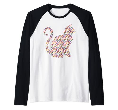 Floral Cat Graphic Shirt Mujer Kitty Flower Kitten Lover Camiseta Manga Raglan