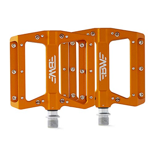 Bw Usa Berm Platform Bike Pedals - Lightweight Aluminum Flat Pedals For Mtb And Bmx - Orange #TOP4