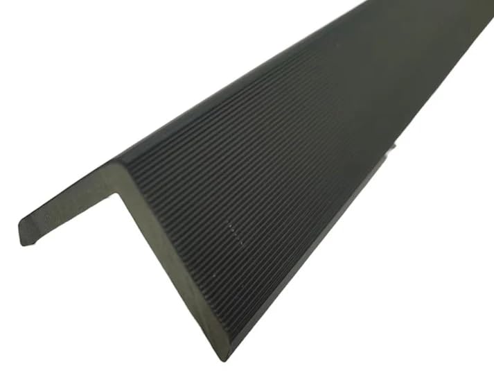 WPC Composite Angle Trim 290CM Pack of 10 Outdoor Corner Edge Trim for Slatted Wall Panels Decking Boards (Black)