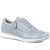 Pavers Women's Breathable Lace-Up Trainers in Denim - Shoes with Supportive Insole & Metallic Accents - Ladies Sports Footwear - Size UK 7 / EU 40