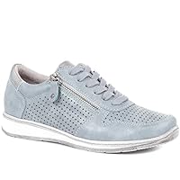 Pavers Women's Breathable Lace-Up Trainers in Denim - Shoes with Supportive Insole & Metallic Accents - Ladies Sports Footwear - Size UK 6 / EU 39
