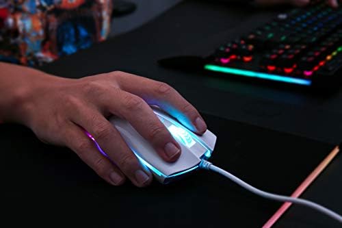 Redragon M711 PC Gaming Mice, Wired Mouse, 7 Programmable Buttons, Customizable RGB Lighting Mouse, 10,000 DPI, Ergonomic Mouse, Lightweight Mice, for Laptop, Desktop, PC (White)