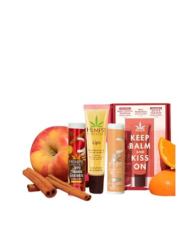 Keep Balm & Kiss On Lip Balm Trio - Limited-Edition Apple Cinnamon Shortbread Herbal Lip Balm, 0.25 Ounce • Limited-Edition Apricot & Clementine Herbal Lip Balm, 0.25 Ounce • Herbal Lip Balm, 0.44Ounce #TOP1
