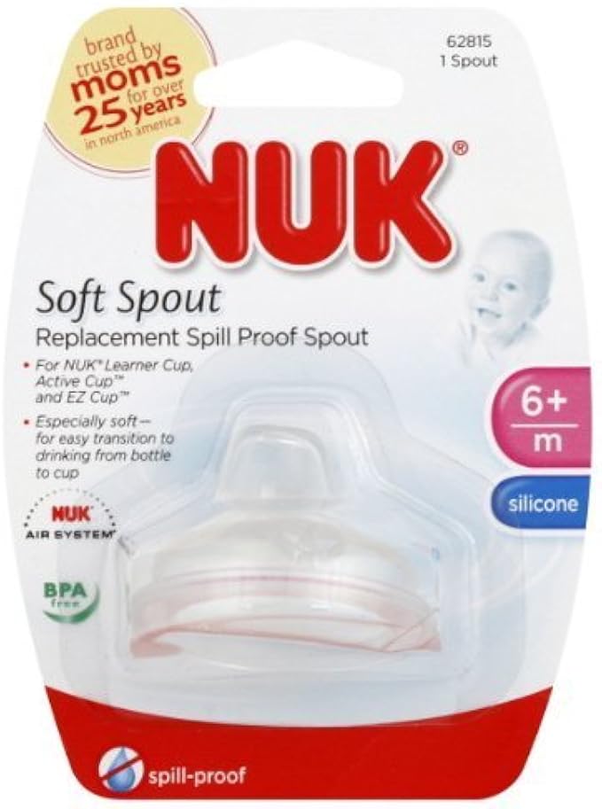 Nuk Replacement Spouts Clear Silicone - 9 Pack